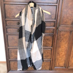 OLD navy black, white and tan shawl